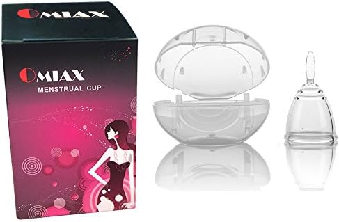 OMIAX Menstrual cup, Feminine Reusable Hygiene Period cup Starter Kit Soft Silicone Economical Natural Alternative for Tampons and cloth Sanitary Napkins, Bonus Carry Travel Case US (Clear, Small)