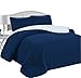 Home Sweet Home Victoria Design Reversible 3 PC Quilt Bedspread Sets (Full/Queen, Navy/Blue)