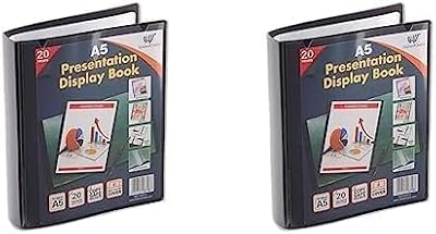 Habercrafts A5 20 Pocket Presentation Display Book 40 Views Pack of 2