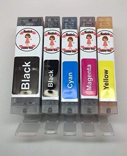 Katies Edible Ink Cartridge XL Capacity Set Compatible With Canon IP7250 MG5450 MG5550 MG5650 MG6350 iX6850 MX925 550/551