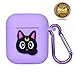 The Garnish Gripper Airpods Case Cover Cute Cartoon Design with Keychain | Protective Premium Silicone Anti-Lost Dust-Proof & Shock Resistant | Purple