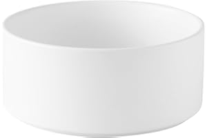Welloyed 6'' Ceramic Dog Bowl - 30Oz Classic Dogs Food & Water Bowl for Small and Medium Breed Dogs, Heavy Duty Non-Slip Dog Dishes, Food Grade Stoneware Pet Bowl, Dishwasher & Microwave Safe, White