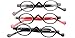 SOOLALA 3 Pairs Cute Small Round Plastic Spring Heeled Magnifying Reading Glasses, 1.25D