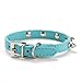 Comemall 6 Colors Adjustable Small/medium Dog Collar Croc Leather Spike Studs Collar Xs-l6 Colors Adjustable Small/medium Dog Collar Croc Leather Spike Studs Collar Xs-l (Blue, XS)