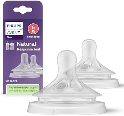Bico de biberão Avent Natural Response: 2 bicos Philips sem BPA para bebés com 6 meses ou mais (Modelo SCY966/02)