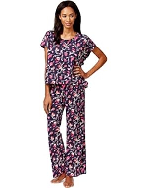 Plus Size Top and Pajama Pants Set
