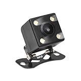 Pyle Upgraded Backup Camera Vehicle Mount W/ Weatherproof Dash Cam, Reverse Parking Camera, LED Monitor, Angle Adjustable, Distance Scale Lines, Fog Resistant, Night Vision Cam, DC12V/RCA (PLCM14LP)