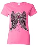 Shop4Ever® Angel Wings Heart Keyhole Women's T-Shirt Fashion Shirts