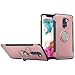 Xiaomi Pocophone F1 Case, QLOA 2 in 1 TPU+PC Double Protection Case Shockproof Cover with 360 Degree Rotating Ring for Xiaomi Pocophone F1 (2018 Release)-Rose Gold