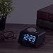 Alarm Clock USB Charger for Bedroom,2 USB Charging Ports Phone Charger Compatible with iPhone and Android,Snooze Fuction, 4 Dimmer Larger Font Display and Temperrature [Upgraded Version](Black)