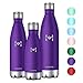 HOMPO Stainless Steel Water Bottle - 26oz/ 750ml BPA Free Vacuum Insulated Metal reusable Water Bottle, Double Walled keeps Hot & Cold leak proof Drinks bottle for kids, sports, gym(Purple)