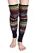 Santwo Women Knee High Socks Winter Bohemian Boot Cuffs Knit Crochet Leg Warmers (navy)