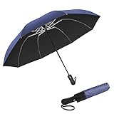 GOODLOGO Auto Open & Close Compact Travel Umbrella One Handed Operation for Outside Rain Use (Dark blue)