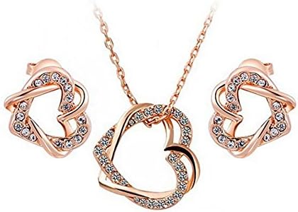 FLANCO Womens Fashion Crystal Rose Gold Double - Core Winding Package