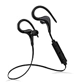 10M Wireless Bluetooth 4.0 Sweatproof Earphones workout ,Toolisi Stereo Bass In-ear Earbuds w/ Microphone IPX4 Waterproof Sports Cancelling Noise Headset 6Hour Worktime for Running Gym Execise - Black
