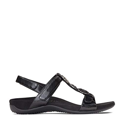 Vionic Women's Rest Farra Backstrap Sandal - Ladies Adjustable Sandals with Concealed Orthotic Support Black Lizard 7.5… - Image 3