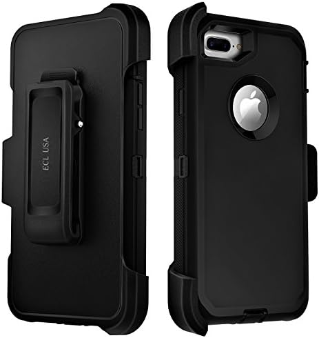 ECL USA The Eagle, iPhone 7 Plus Case with Belt Clip Kickstand Holster with Screen Protector Heavy Duty Tough Shockproof Armor Full Cover Case for iPhone 7 Plus (ONLY) (Black)