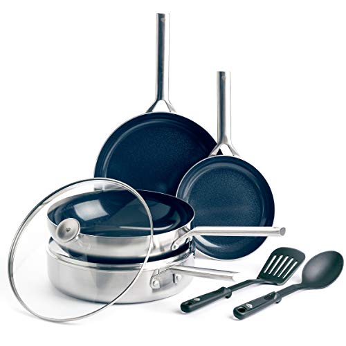 Blue Diamond Cookware TriPly Stainless Steel Ceramic Nonstick, 7 Piece