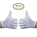 White Cotton Gloves, Matte 100% Cotton Stretchy Wrist Length Plain Blank Thin Gloves 6 Pairs
