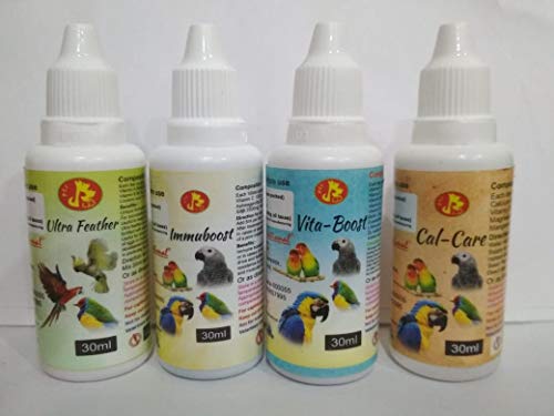 Pet Care International (PCI) Ultra Feather, Immuboost, VitaBoost &amp; Cal Care for Healthy Feathers and Provide Essential Vitamins, Minerals and Calc