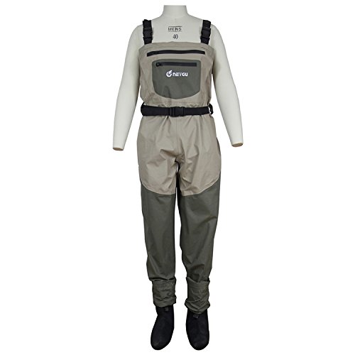 Men's Breathable Fly Fishing Wader, Waterproof Chest Wader With Stocking Foot (XXL)