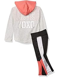 XOXO - Conjunto de camiseta y leggings de 2 piezas para niña