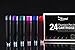 Fountain Pen Ink Refill Cartridges 24 Ink Cartridges (6 colors Variety Set) Black Blue Red Green Purple Pink - For Executive Writing Signature Calligraphy Pens Set Standard International Size