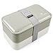Cool Gray Bento Box - Multi-Compartment Bento Lunch Box with Free Utensils