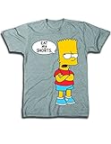Mens' Bart Simpson Classic Shirt – Simpsons Eat My Shorts Shirt - The Simpsons Graphic T-Shirt (M)