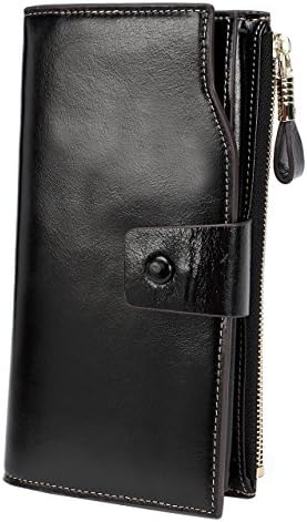 Jair Black Large Personalized Multiple Womens Designer Distress Leather Wallets Coin Purse Card Holders Money Organizer