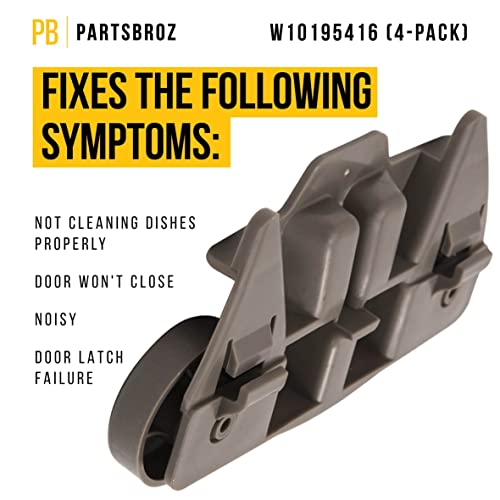 W10195416V W10195416 Dishwasher Dishrack Roller (4Pack) by PartsBroz