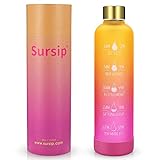 Sursip 32 oz Glass Water Bottle With Stylish