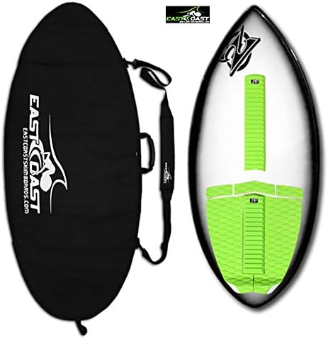East Coast Skimboards Deluxe Skimboard Package - Zap Wedge Medium 45” - Black Halo - Rider Weight Limit 140 lbs - Black Bag