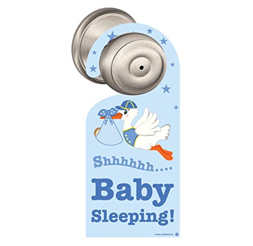 Cute News Baby Boy Sleeping Door Hanger - Do not Knock Baby Hanger - Please be Quiet Announcement - Do not Disturb Door Sign