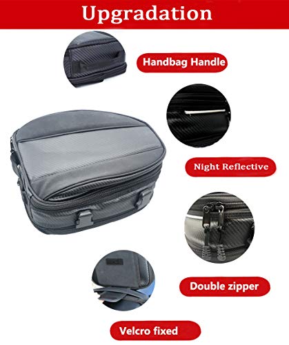 Motorcycle Tail Bag, Meago Multifunctional Sport Seat Bag Nylon Luggage Bag Motorbike Back Seat Bag Tear-Resistant Motorbike Accessories Bag for Universal Fit,15 Liters (Upgraded Tail Bag) - Thumbnail 3