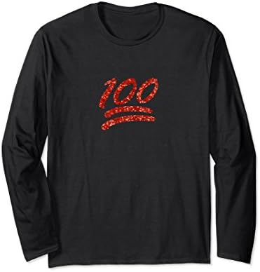 Unisex one hundred emoji shirt hipster tshirt 100 long sleeve top 2XL Black