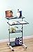 VIVO Mobile Height Adjustable Table, Stand Up Desk with Storage, Computer Workstation Rolling Presentation Cart, CART-V02D
