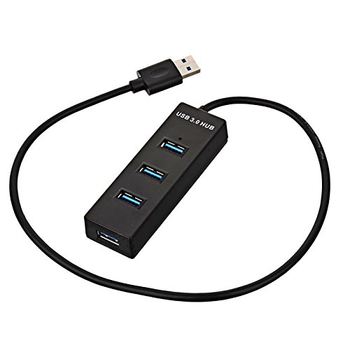 BSTUOKEY High Speed 5Gbps 4-Port USB 3.0 Hub Switch with LED Indicator 48cm Long Cable-Black