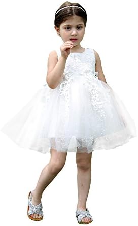 Lilytots Baby Girls Tulle Bow-knot Princess Dress Flower Girl Wedding Pageant Dress