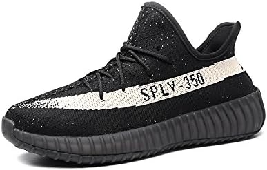 JIUMUJIPU Boost 350 V2 Men Women Breathable Lightweight Sport Sneakers Unisex Athletic Running Shoes Traning Gym Sneakers (US_6.5/cm_245/EUR_39, Black Beige)