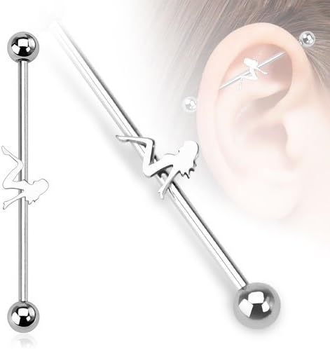 316L Surgical Steel Sexy Girl Industrial Bar 14g 38mm-1-1/2" Barbell