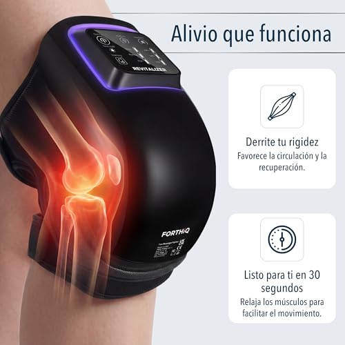 FORTHiQ Pro+ Knee Massager with Heat and Red Light, 6-in-1: Heat, Red Light Dual Wave Length and Vibration - Wireless, Portable, Rechargeable, Memory Function and Adjustable Straps