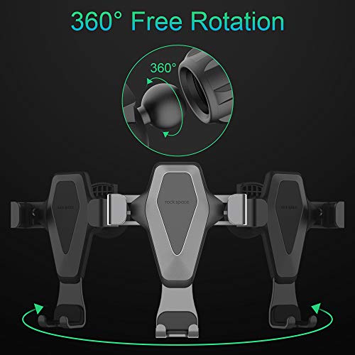 Car Phone Mount-Universal Air Vent Clip Gravity Phone Car Mount Holder, 360 Degree Rotation, One-Handed Control Stand Stabilizer Car Cell Phone Mount,Compatible for iPhone, Samsung&All Smartphone - Thumbnail 2