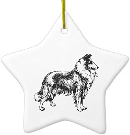 Amazon 雪の結晶 星 鋭いクリスマスオーナメント コリー ラフ ドッグ 美しいイラスト オーナメント インテリア オンライン通販