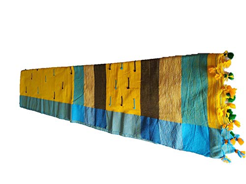 dB DESH BIDESH Women's Tant Cotton Saree with Blouse Piece ( Yellow, Blue, Black) 2 dB DESH BIDESH Women's Tant Cotton Saree with Blouse Piece ( Yellow, Blue, Black) - Image 2