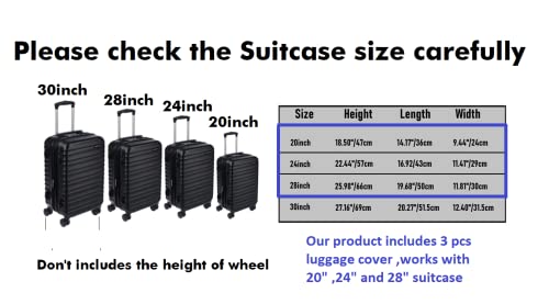 Clear PVC Luggage Cover Protectors - Transparent Waterproof Suitcase Sleeve for 20