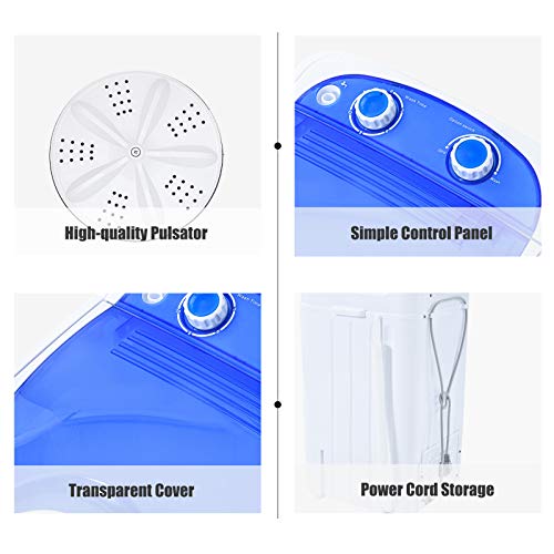 Auertech Portable Washing Machine, Mini Compact Washer 9LBS Washing