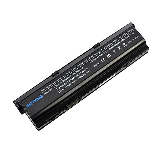 BATTKING [11.1V 5200mAh] New Replacement 312-0207/D951T/F681T Laptop Battery for Dell Alienware M15X Series/P08G Series ---18 Months Warranty (DELL-M15X)