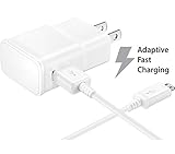 Galaxy S7 S7 Edge S6 S6 Edge LG G2 G3 G4 for Samsung Adaptive Fast Charger Micro USB Cable Kit {Wall Charger + Cable} Fast Charging for up to 50% faster charging (WHITE)