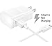 Galaxy S7 S7 Edge S6 S6 Edge LG G2 G3 G4 for Samsung Adaptive Fast Charger Micro USB Cable Kit {Wall Charger + Cable} Fast Charging for up to 50% faster charging (WHITE)